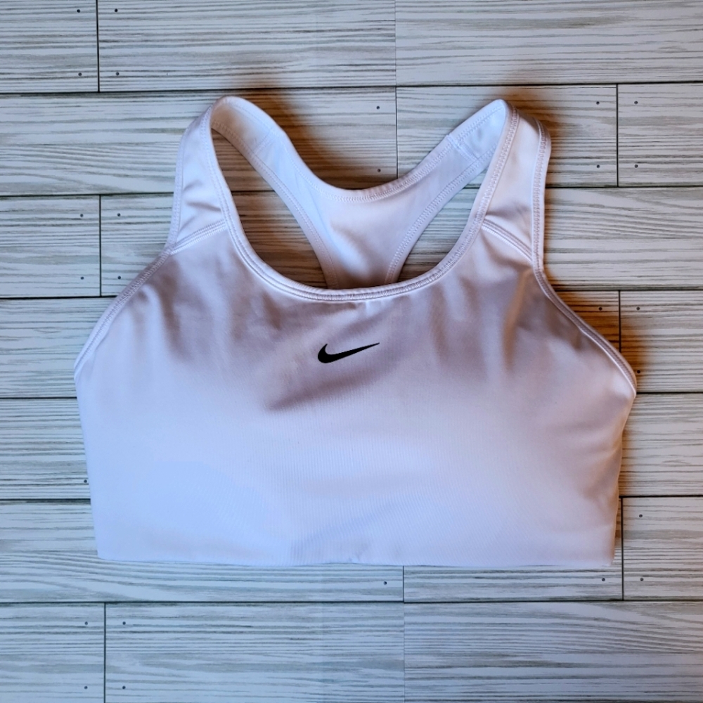 White Nike Padded Sports Bra- Large